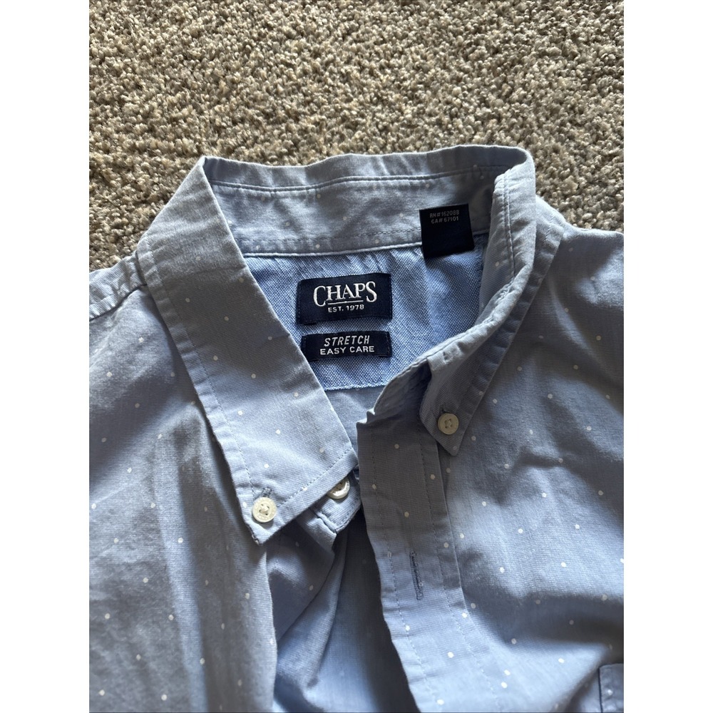 Mens Blue Chaps Easy Care Short‎ Sleeve Shirt Size XXL - Picture 4 of 8